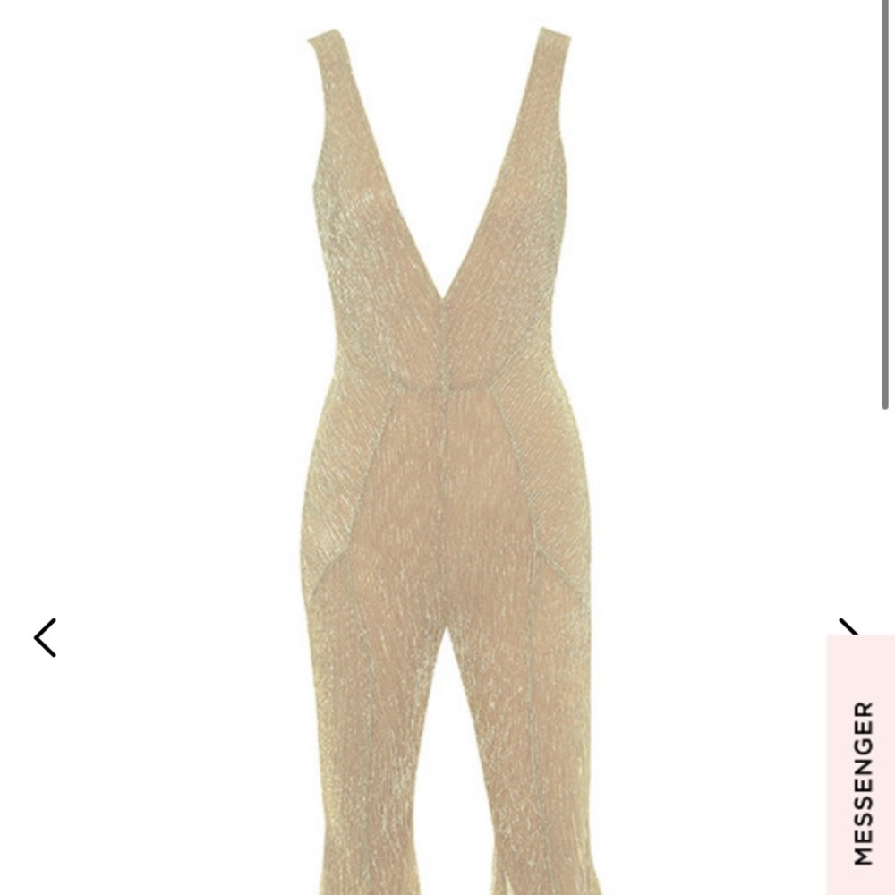 FALLON 

CHAMPAGNE LUREX KICKFLARE JUMPSUIT